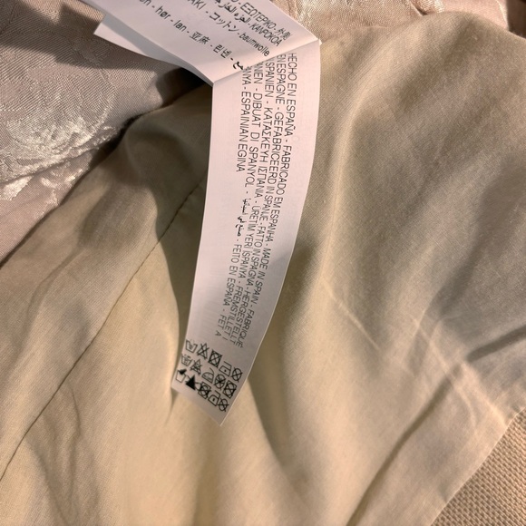 ZARA Sz M Tie Front Blazer Cotton Linen Blend Lined Made in Spain Pockets NEW - Picture 12 of 12